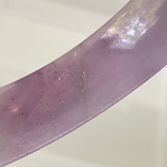 Small Pale Lavender Jade Domed Bangle Bracelet - Picture 12 of 12